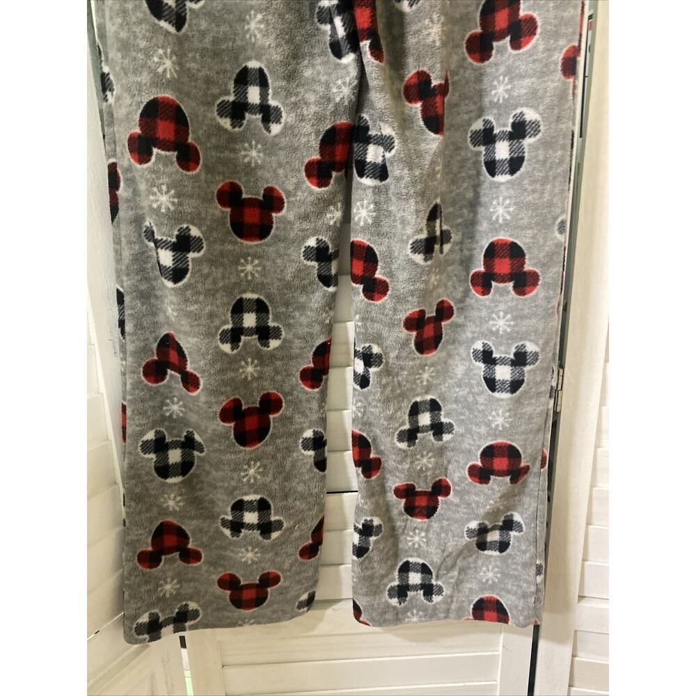 Disney Mickey Mouse Logo Pajama Bottoms Fleece Lounge Pants Elastic Waist XS - Picture 8 of 8